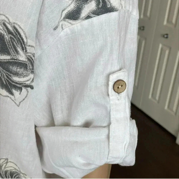 FROCCELLA  100% linen tunic blouse - Picture 3 of 11